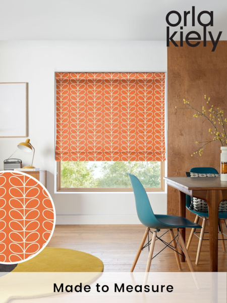 Orla Kiely Orange Linear Stem Made To Measure Roman 100% Cotton Blind (M32047) | £75