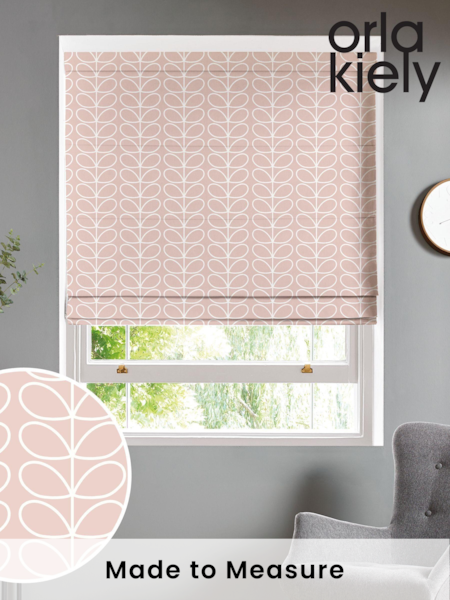 Orla Kiely Pink Linear Stem Made To Measure Roman 100% Cotton Blind (M32051) | £75