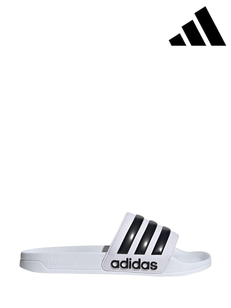 adidas White Sportswear Adilette Shower Sliders (M34743) | £23