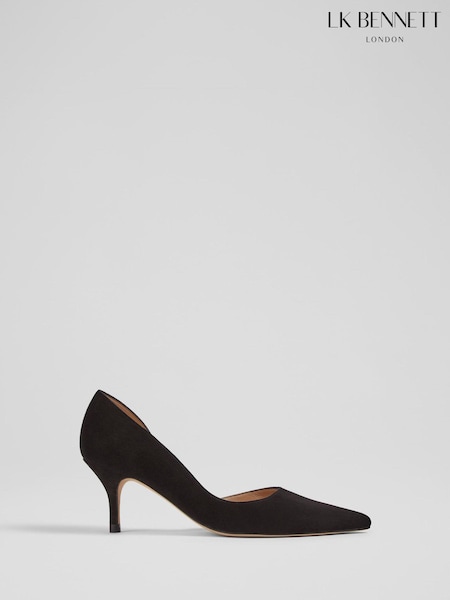 LK Bennett Black Suede D'orsay Hazel Courts (M36830) | £259
