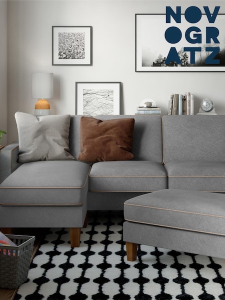 Novogratz Grey Transitional Design Small Spaces NG Bowen Ottoman (M37150) | £113