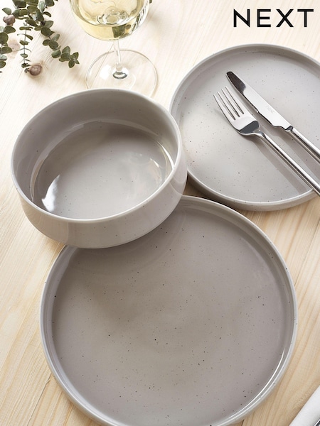 Dove Grey Hayden Speckle 12 Piece Dinner Set (M37180) | £70