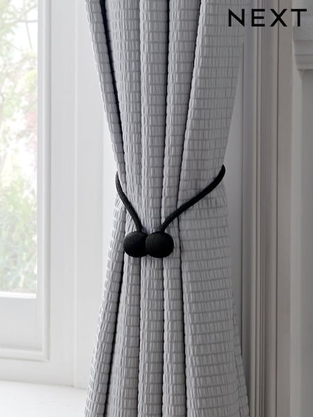 Black Magnetic Curtain Tie Backs Set of 2 (M37544) | £10