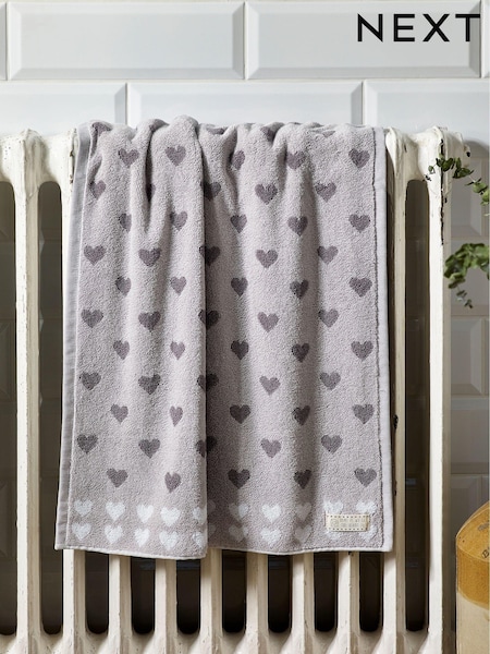 Grey Hearts 100% Cotton Towel (M37573) | £8 - £18