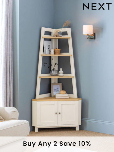 Cream Malvern Oak Effect Corner Shelf (M37672) | £299