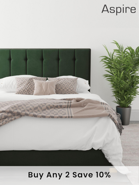 Aspire Furniture Green Hepburn End Lift Ottoman Storage Bed (M37842) | £548 - £813