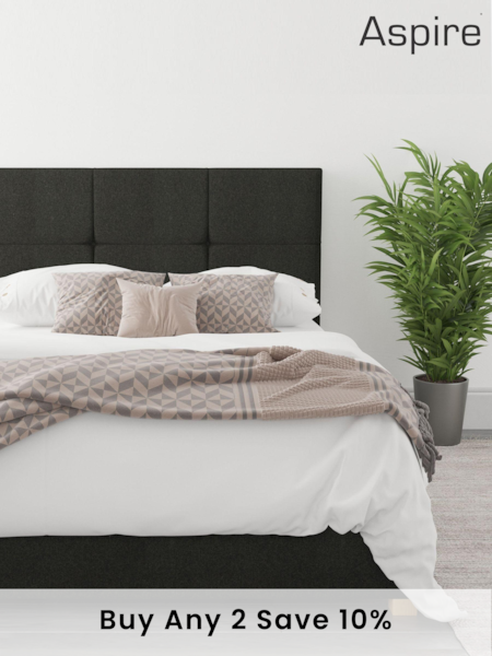 Aspire Furniture Charcoal Grey Caine End Lift Ottoman Storage Bed (M37847) | £611 - £882