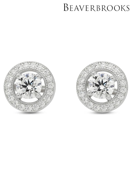 Beaverbrooks Sterling Silver Cubic Zirconia Stud Earrings (M37853) | £55