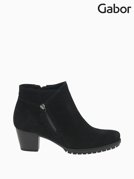 Gabor Olivetti Black Nubuck Oil Ankle Boots (M37940) | £100