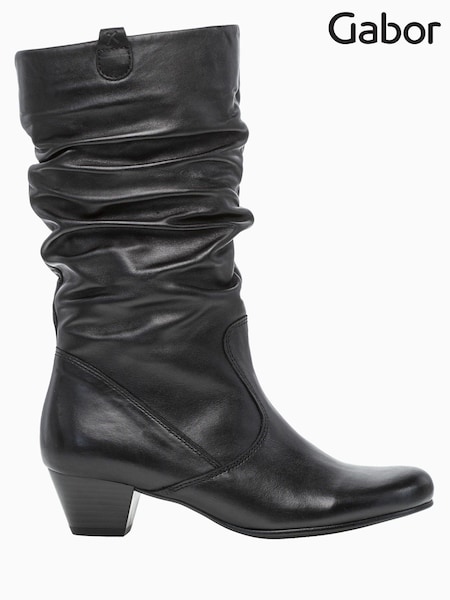 Gabor Black Rachel Calf Leather Boots (M37995) | £140