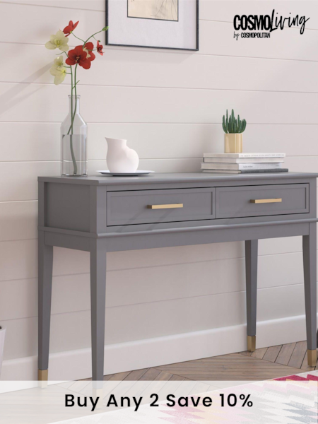CosmoLiving Grey Westerleigh 2 Drawer Console Table (M39274) | £275