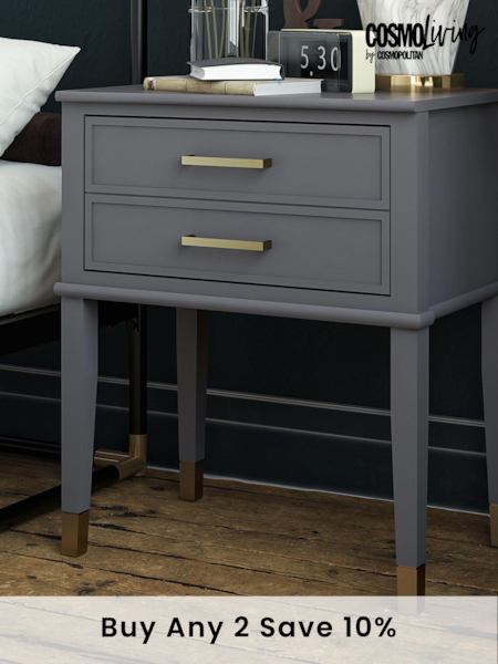 CosmoLiving Graphite Grey Westerleigh 1 Draw Side Table (M39514) | £150