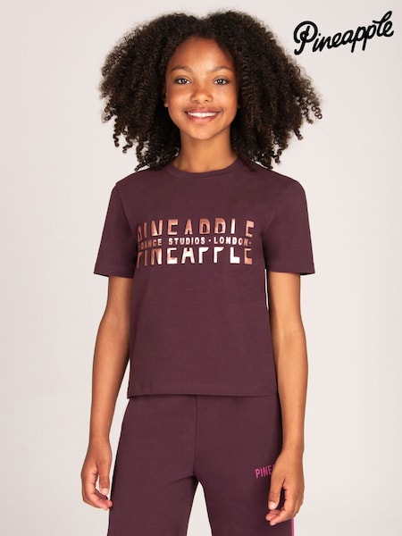 Brown - Logo Girls Dance Crop T-shirt
