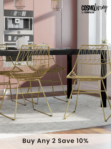 CosmoLiving Gold Astrid Wire Metal Dining Chair (M40445) | £155