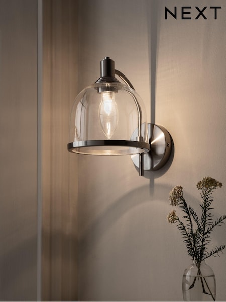 Brushed Chrome Blisworth Outdoor And Indoor (Including Bathroom) Wall Light (M40761) | £50
