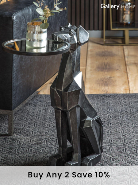 Gallery Home Black Carter Dog Side Table (M42284) | £225