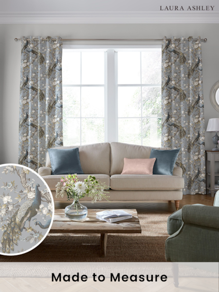 Laura Ashley Blue Belvedere Made To Measure Curtains (M44056) | £91
