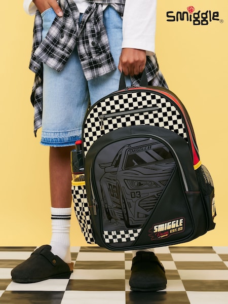 Black - Smiggle Pit Stop Zone Backpack