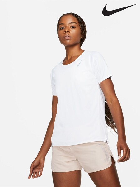 Nike White Dri-FIT Race Short Sleeve Running Top (M45840) | £23