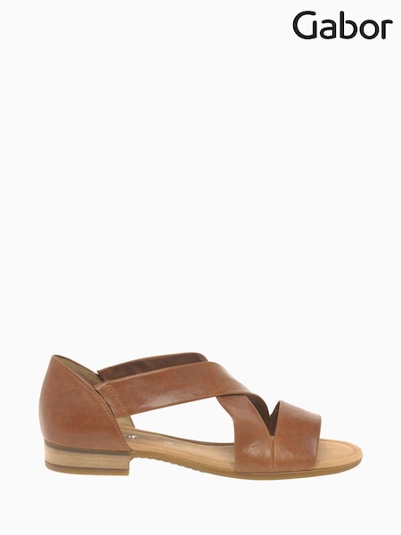 Gabor Sweetly Peanut Leather Sandals (M47157) | £85