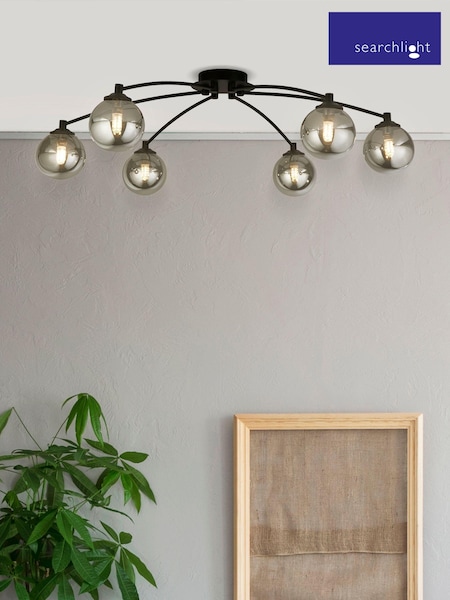 Searchlight Black Esme Smoke 6 Light Ceiling Light (M47213) | £86