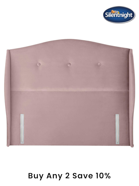 Silentnight Dusky Pink Camden Luxury Velvet Headboard (M48076) | £405 - £475