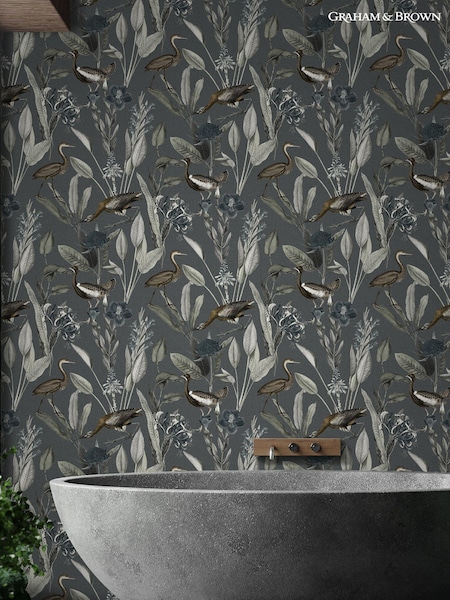 Graham & Brown Black Glasshouse 10M Wallpaper (M48179) | £85
