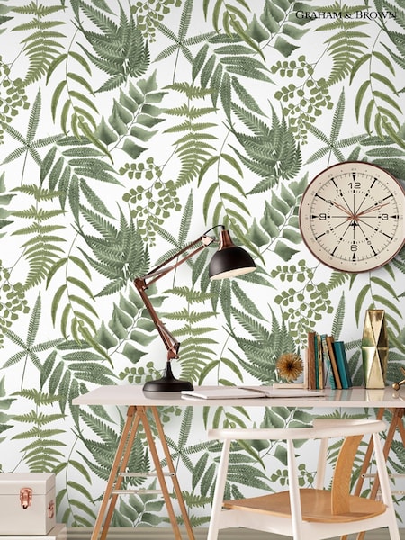 Graham & Brown Lush Fern Green Midsummer 10M Wallpaper (M48181) | £85