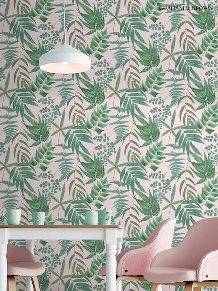 Graham & Brown Blush Pink Midsummer 10M Wallpaper (M48183) | £85