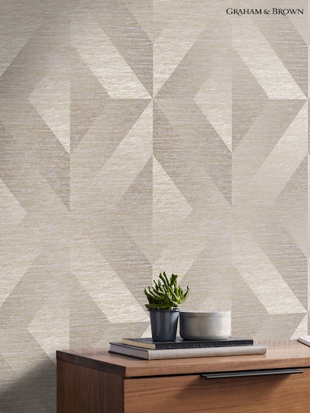 Graham & Brown Beige Atelier Geo 10M Wallpaper (M48184) | £65