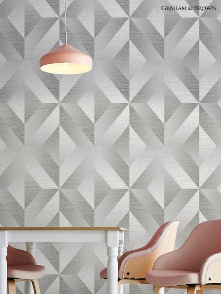 Graham & Brown Grey Atelier Geo 10M Wallpaper (M48185) | £65