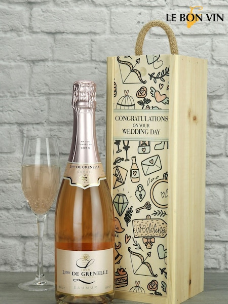 Wedding Day Sparkling Rose Wine Gift by Le Bon Vin (M48903) | £40
