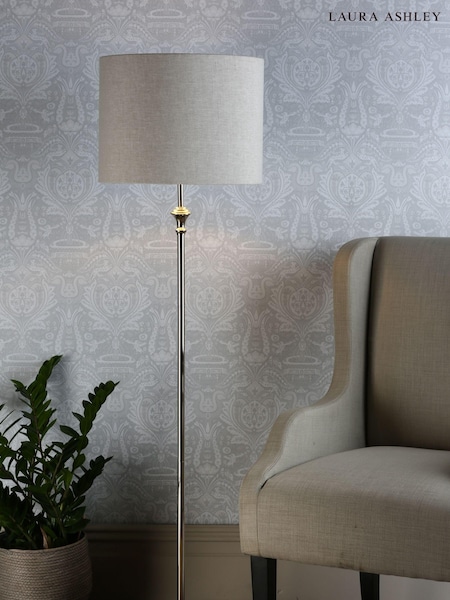 Laura Ashley Polished Nickel Highgrove Complete Floor Lamp (M49739) | £159