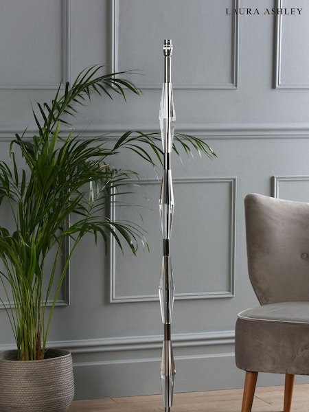 Laura Ashley Polished Chrome Blake Cut Glass Crystal Floor Lamp Base (M49740) | £180