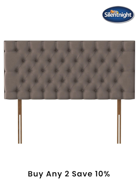 Silentnight Mink Brown Florence Luxury Velvet Headboard (M50297) | £175 - £270