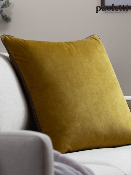 Riva Paoletti Moss/Charcoal 55 x 55cm Meridian Velvet Cushion (M50544) | £18