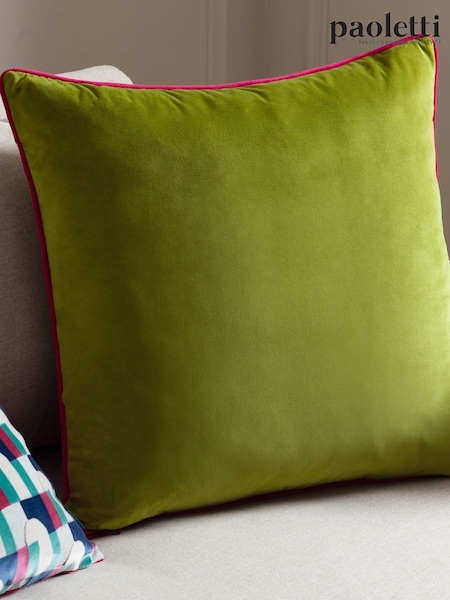 Riva Paoletti Lime Green 55 x 55cm Meridian Velvet Cushion (M50548) | £18