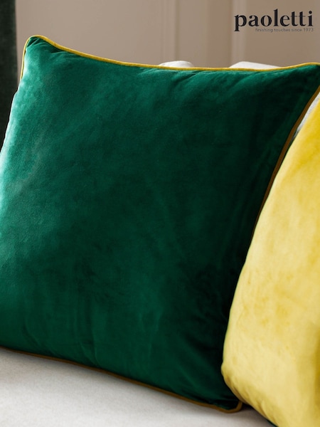 Riva Paoletti Emerald/Moss Green 55 x 55cm Meridian Velvet Cushion (M50552) | £18