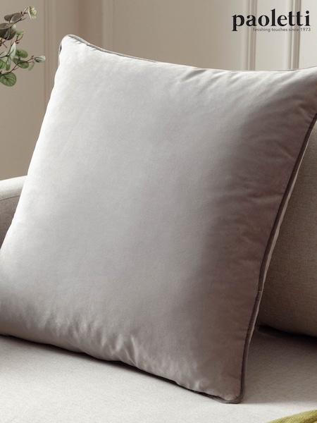 Riva Paoletti Dove/Charcoal Grey 55 x 55cm Meridian Velvet Cushion (M50554) | £18