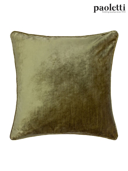 Riva Paoletti Olive Green 55 x 55cm Luxe Velvet Cushion (M50575) | £28