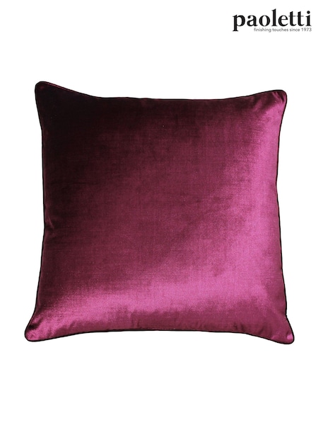 Riva Paoletti Cranberry Red 55 x 55cm Luxe Velvet Cushion (M50582) | £19