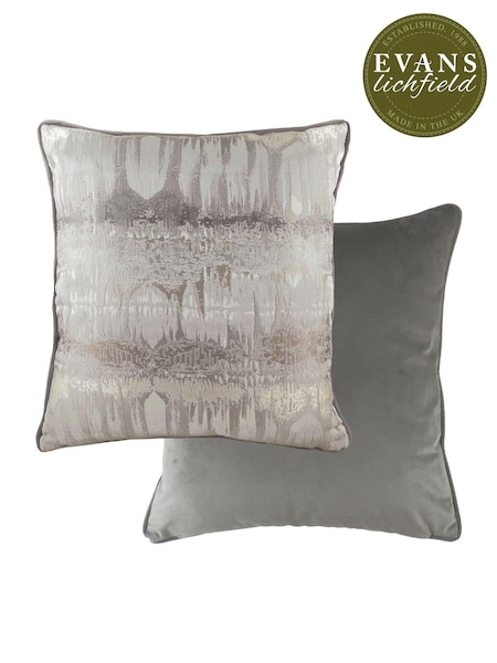 Evans Lichfield Steel Grey 56 x 56cm Inca Jacquard Cushion (M50612) | £36