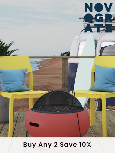 Novogratz Red Garden Outdoor Asher Fire Pit (M50942) | £295