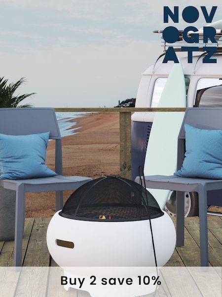 Novogratz White Garden Outdoor Asher Fire Pit (M50943) | £295