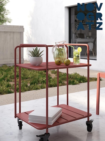 Novogratz Red Penelope Indoor And Outdoor Bar Cart (M50987) | £100