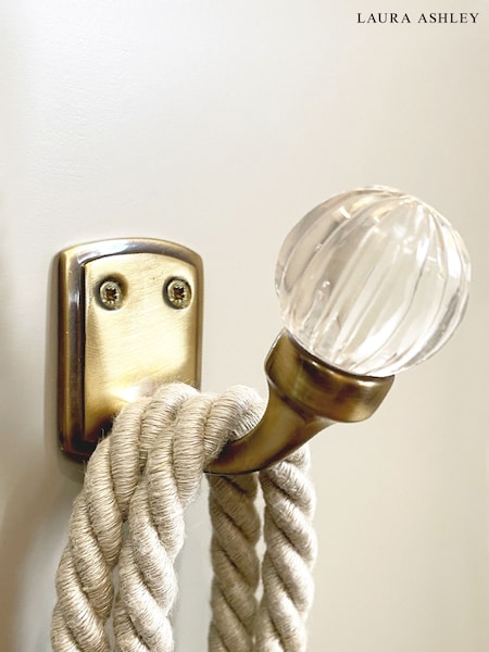 Laura Ashley Antique Brass Vivien Glass Hook Pair (M51068) | £16