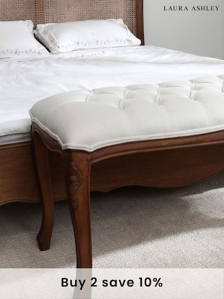 Laura Ashley Walnut Montpellier Upholstered Bench (M51632) | £545