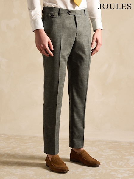 Green Slim Textured Suit Trousers (M52009) | £65