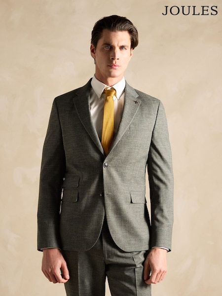 Joules Green Slim Textured Suit Jacket (M52010) | £114