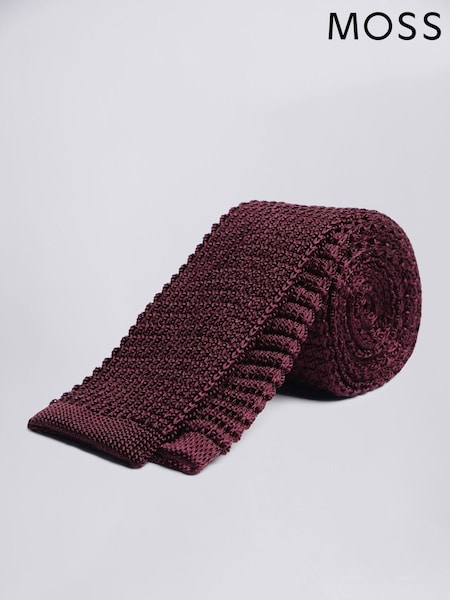 MOSS Red Knitted Silk Tie (M52255) | £30